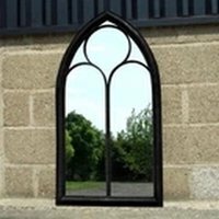 Multicolor Arched Top Wall Mount Plastic Mirror 90x60x4 Cm - Black