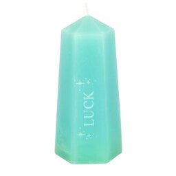 Wealth Manifestation Luck Crystal Candle With Aventurine - Sky Blue - thumbnail 2