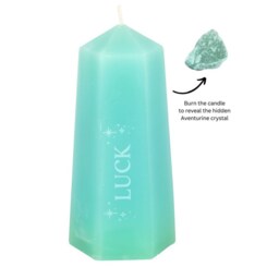 Wealth Manifestation Luck Crystal Candle With Aventurine - Sky Blue - thumbnail 3