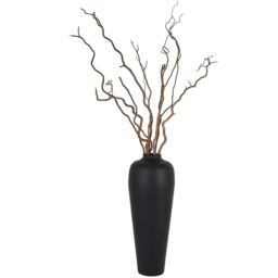 Matt Large Hammered Vase With Lid - Black - thumbnail 2