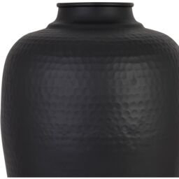 Matt Large Hammered Vase With Lid - Black - thumbnail 4