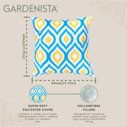 Printed Outdoor Garden Scatter Cushion - Blue Yellow / 8 - thumbnail 5