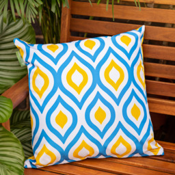 Printed Outdoor Garden Scatter Cushion - Blue Yellow / 8 - thumbnail 3