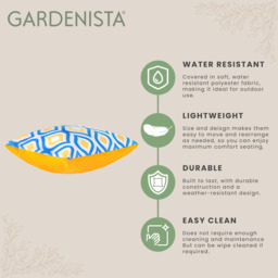 Printed Outdoor Garden Scatter Cushion - Blue Yellow / 8 - thumbnail 4
