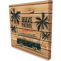 'Retro Surf Van' Graphic Art on Canvas - Brown / 90cm - thumbnail 1