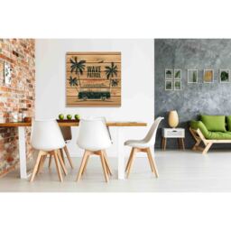 'Retro Surf Van' Graphic Art on Canvas - Brown / 90cm - thumbnail 2