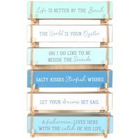 Set of 36 Nautical Block Signs - Beach, Sea  Ocean Decor - Multi