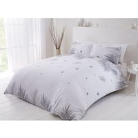 PH Tropics Floral Polycotton Duvet Set With Pillowcase - Silver Grey / Double - image 1