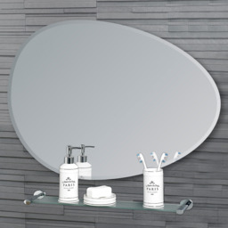 Bathroom Pebble Shaped Wall Mirror Modern Design Bevelled Edge - Mirror / 45cm - thumbnail 2