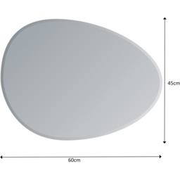 Bathroom Pebble Shaped Wall Mirror Modern Design Bevelled Edge - Mirror / 45cm - thumbnail 4
