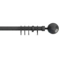 22-25mm Gunmetal Grey Finesse Ball End Metal Curtain Pole Set - Grey / 170cm