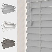 Faux Wood String Venetian Blinds 50mm Slats - Grey / 45cm / 120cm - image 1