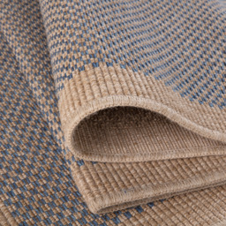 Nature Collection Checkered Circle Outdoor Rug - Blue - thumbnail 5