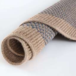 Nature Collection Checkered Circle Outdoor Rug - Blue - thumbnail 4