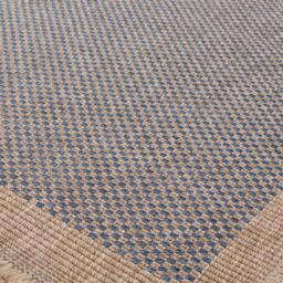 Nature Collection Checkered Circle Outdoor Rug - Blue - thumbnail 3