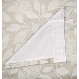 Luxury Leaf Jacquard Curtain Pair - Cream / 90in / 72in - thumbnail 2