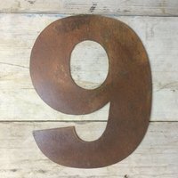 Personalised Metal lettering , Personalised Gift , Rusty Chunky Number 9 - Rusted