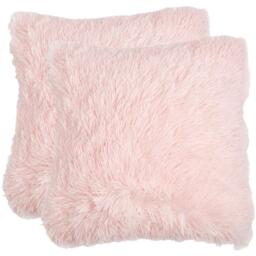 Pack of Fluffy Fleece Cushion Covers - Pink / 45cm / 2 - thumbnail 2