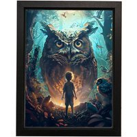 Owl and Boy Metal Wall Art - Silver / 500g