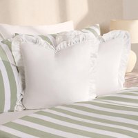 Pack Of Linen Frill Cushion Covers - White / 2 - image 1