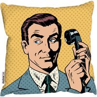 Male Businessman Talking On The Phone Style Pop Art Retro Outdoor Cushion - Yellow / 60cm - image 1