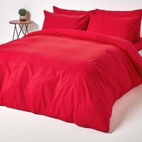 Egyptian Cotton Duvet Cover with Pillowcase - Red / Double - thumbnail 1