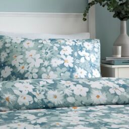 Floral Burst Easycare Polycotton Duvet Set - Duck Egg  / 1 Pillowcase / Single - thumbnail 3