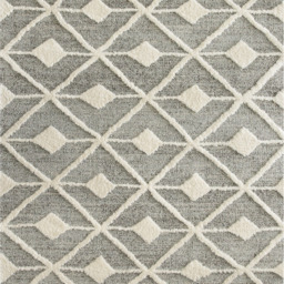 Grey White Diamond Geometric Soft Scandi Shaggy Area Rug - Grey / 110 x 60cm - thumbnail 5