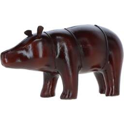 Exquisite Handcrafted Leather Bear Decorative Ornament - Chestnut - thumbnail 4