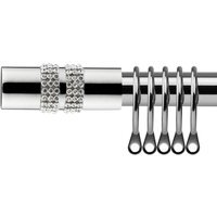 16-19mm Sparkle Extendable Durable Metal Curtain Pole Set - Chrome / 160cm - image 1