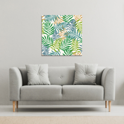 Green Tropical Palm Leaves Canvas Print - Green / 101cm - thumbnail 2