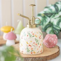 Fairy Folklore Ceramic Plant Mister with Gold Nozzle - White