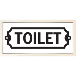 Wall Art Framed Print  Toilet Sign - White - thumbnail 2