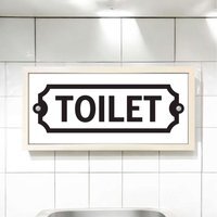 Wall Art Framed Print  Toilet Sign - White - thumbnail 1