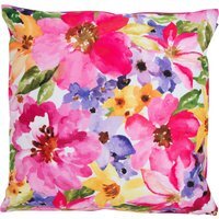 Watercolour Floral Print Outdoor Cushion - Pink - image 1