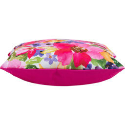Watercolour Floral Print Outdoor Cushion - Pink - thumbnail 3