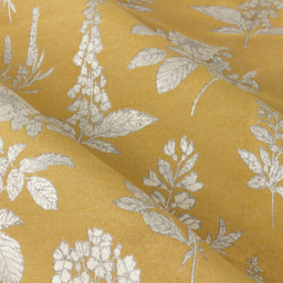 Set of 2 Sophia Jacquard Floral Eyelet Curtains - Gold / 183cm / 168cm - thumbnail 2
