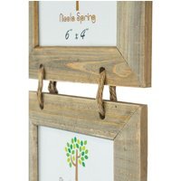 "Rustic Wooden Hanging 5 Photo Frames - 6 x 4"" - Natural - Pack of 2 - Brown"
