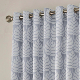 Set of 2 Horto Botanical Room Darkening Eyelet Curtains - Blue / 137cm / 229cm - thumbnail 3