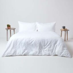 Linen Extra Deep Fitted Sheet - White / Double - thumbnail 3