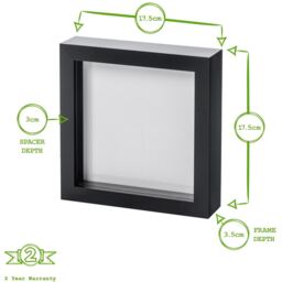 "6x6"" 3D Box Photo Frame - White" - thumbnail 4