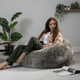 Classic Faux Fur Bean Bag - OEKO-TEX certified - Grey - thumbnail 3