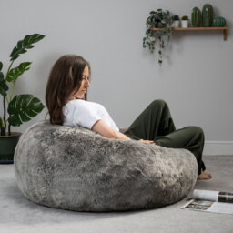Classic Faux Fur Bean Bag - OEKO-TEX certified - Grey - thumbnail 4