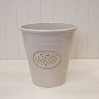 Cream Round Love Heart Tree Recycled Plastic Planter - Cream