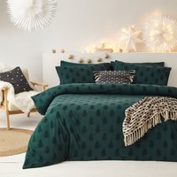 Tufted Festive Tree Duvet Cover Set - Pine Green / Single - image 1