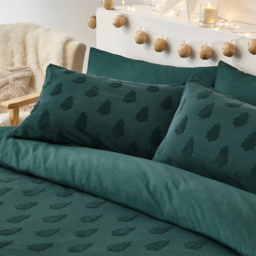 Tufted Festive Tree Duvet Cover Set - Pine Green / Single - thumbnail 3