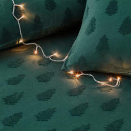 Tufted Festive Tree Duvet Cover Set - Pine Green / Single - thumbnail 4