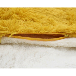 Alaska Ochre Thermal Plush Fluffy Faux Fur Duvet Set - Ochre / Superking - thumbnail 2