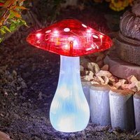 3pc Mushroom Stake Light  - Red,White,Clear