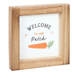 WELCOME TO OUR PATCH WOODEN FRAME SIGN  - Narural - thumbnail 2